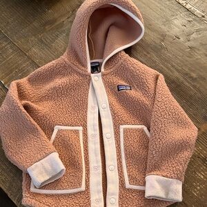 Patagonia Kids Light Pink Fleece Hoodie